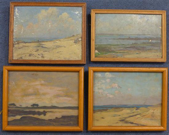 Joseph Milner Kite, oil on card, Coastal landscapes(-)